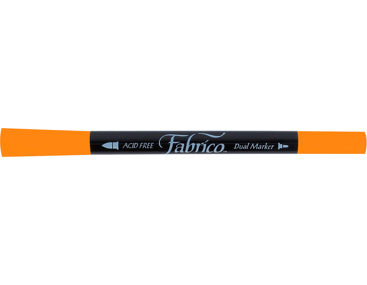 TFAM-112 Rotulador para textil FABRICO MARKERS translucido tangerina doble punta pincel bala Tsukineko