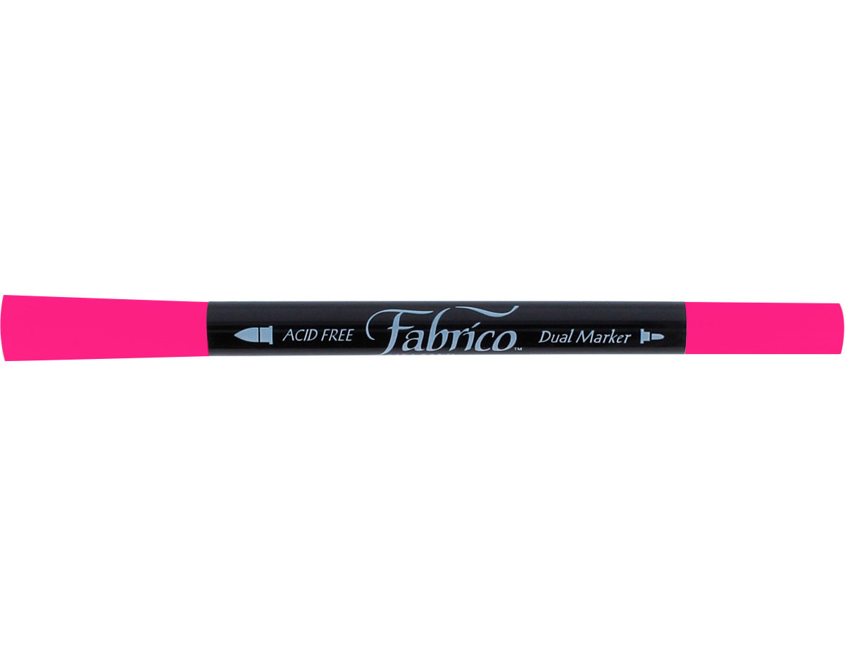 TFAM-115 Rotulador para textil FABRICO MARKERS translucido rosa cereza doble punta pincel bala Tsukineko