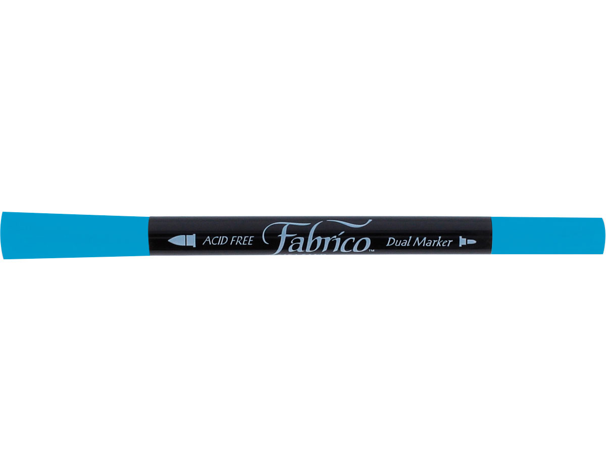 TFAM-119 Rotulador para textil FABRICO MARKERS translucido azul ceruleo doble punta pincel bala Tsukineko