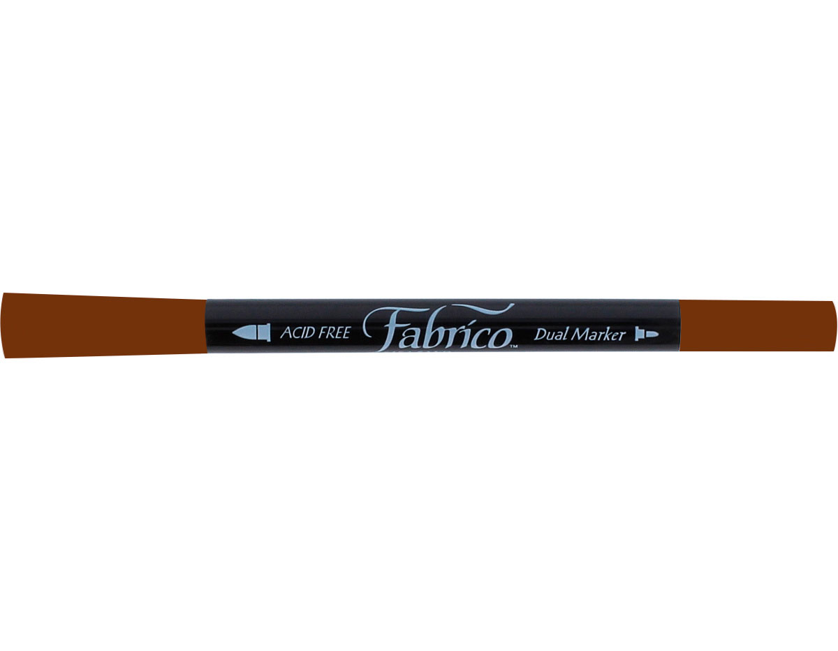 TFAM-154 Rotulador para textil FABRICO MARKERS translucido chocolate doble punta pincel bala Tsukineko