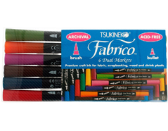 TFAM-6L Set 6 rotuladores para textil FABRICO MARKERS doble punta pincel bala paisaje Tsukineko - Ítem
