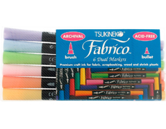 TFAM-6SB Set 6 rotuladores para textil FABRICO MARKERS doble punta pincel bala sorbete Tsukineko - Ítem