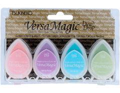TGD-100-001 Set 4 tampons encreurs opaque couleurs pastel effet craie Tsukineko - Article