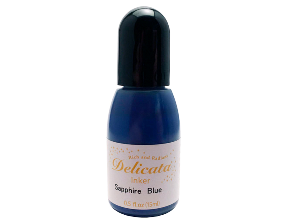 TRC-318 Tinta DELICATA color BRILLANTE Azul zafiro recarga 15ml Bote canula Tsukineko