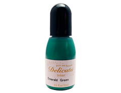 TRC-321 Tinta DELICATA color BRILLANTE Verde esmeralda recarga 15ml Bote canula Tsukineko - Ítem