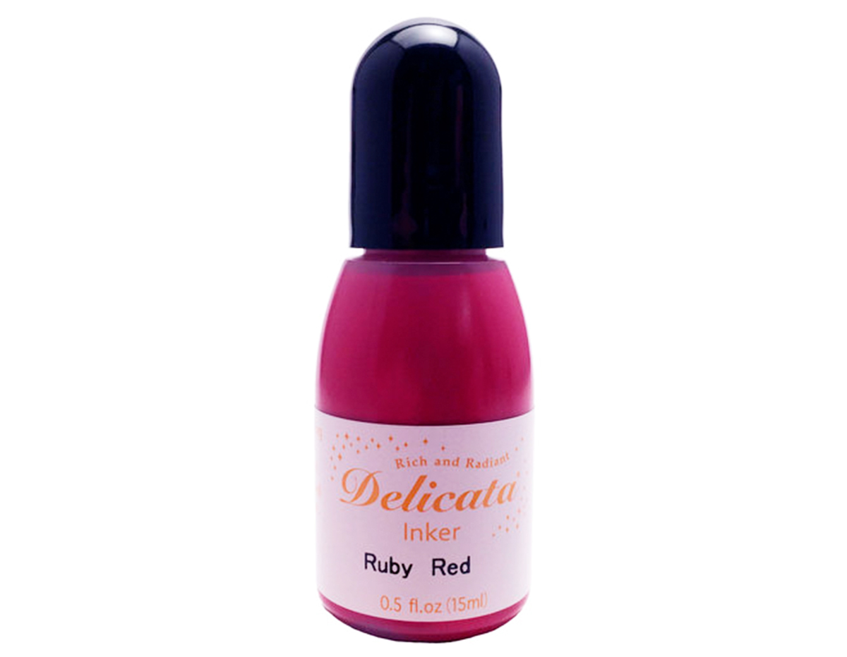 TRC-325 Tinta DELICATA color BRILLANTE Rojo rubi recarga 15ml Bote canula Tsukineko