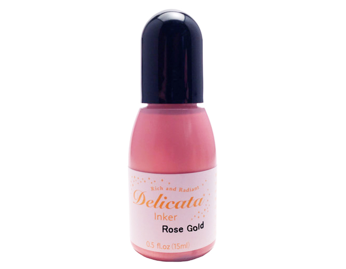 TRC-357 Tinta DELICATA color BRILLANTE Rosa oro recarga 15ml Bote canula Tsukineko