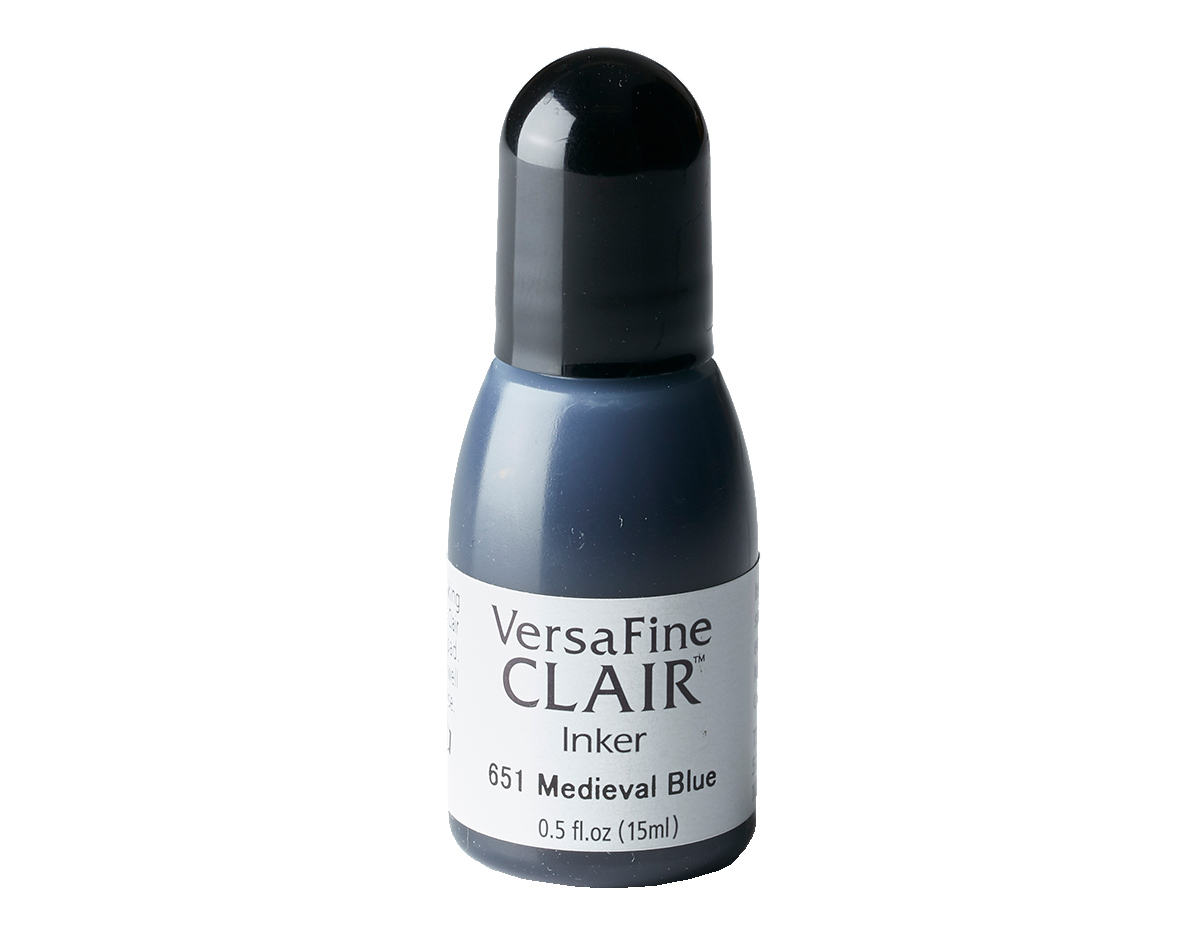 TRF-651 Tinta VERSAFINE CLAIR color azul medieval recarga 15ml Bote canula Tsukineko