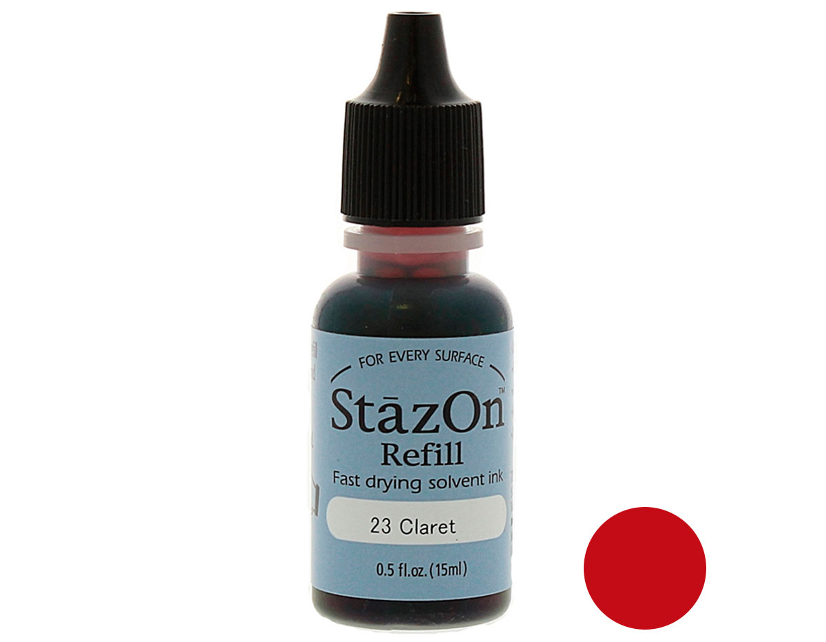 TRZ-23 Tinta STAZON para vidrio y plastico color vino clarete recarga Tsukineko