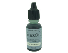 TRZ-55 Encre STAZON pour verre et plastique recharge couleur Vert Caraibes 15ml pot de canule Tsukineko - Article