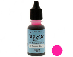 TRZ-82 Tinta STAZON para vidrio y plastico color rosa fucsia recarga Tsukineko - Ítem