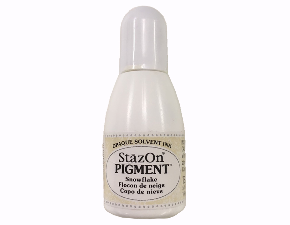 TRZ-PIG-001 Encre STAZON PIGMENT pour verre et plastique Recharge Snowflake White 15ml pot de canule Tsukineko