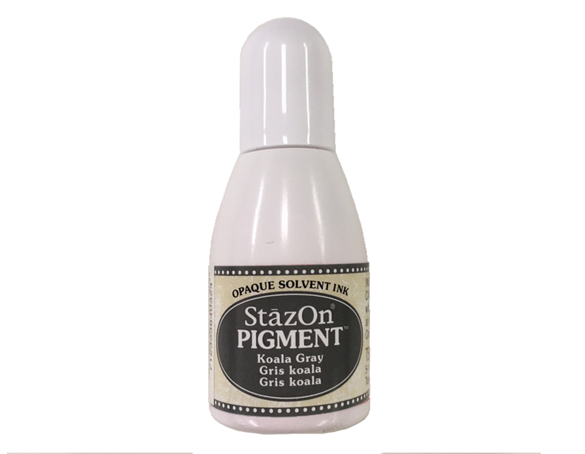 TRZ-PIG-032 Encre STAZON PIGMENT pour verre et plastique Recharge Koala Grey 15ml pot de canule Tsukineko