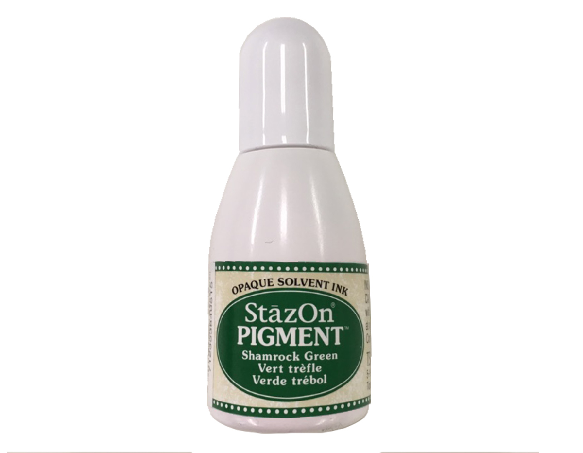 TRZ-PIG-051 Tinta STAZON PIGMENT para vidrio y plastico color Verde Rock recarga 15ml Bote canula Tsukineko