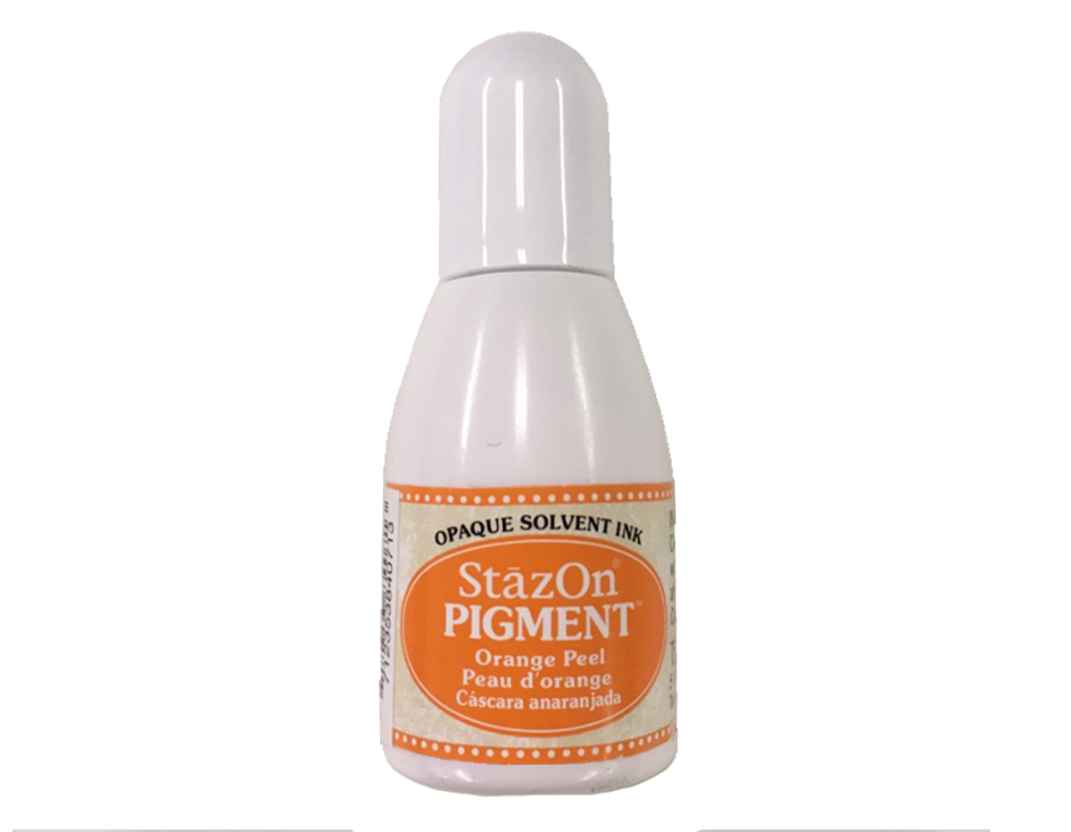 TRZ-PIG-071 Tinta STAZON PIGMENT para vidrio y plastico color Naranja cascara recarga 15ml Bote canula Tsukineko