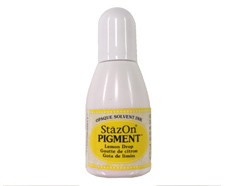 TRZ-PIG-091 Tinta STAZON PIGMENT para vidrio y plastico color Amarillo limonada recarga 15ml Bote canula Tsukineko - Ítem