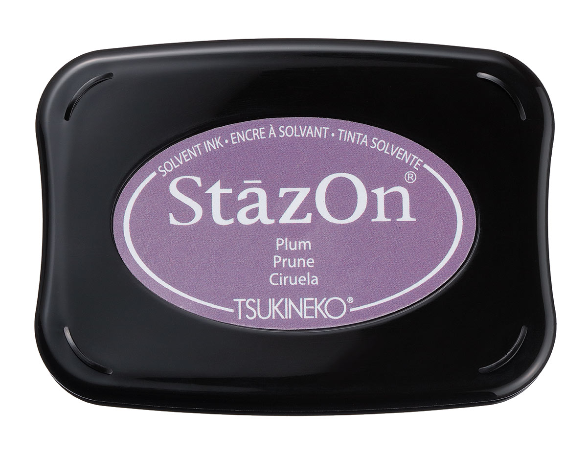 TSZ-14 Tinta STAZON para vidrio y plastico color Rojo ciruela 95x65mm Almohadilla Tsukineko