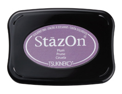 TSZ-14 Tinta STAZON para vidrio y plastico color Rojo ciruela 95x65mm Almohadilla Tsukineko - Ítem