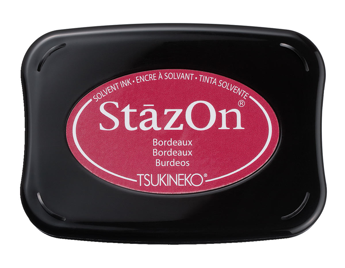 TSZ-26 Tinta STAZON para vidrio y plastico color Rojo burdeos 95x65mm Almohadilla Tsukineko