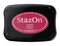 TSZ-26 Tinta STAZON para vidrio y plastico color Rojo burdeos 95x65mm Almohadilla Tsukineko - Ítem