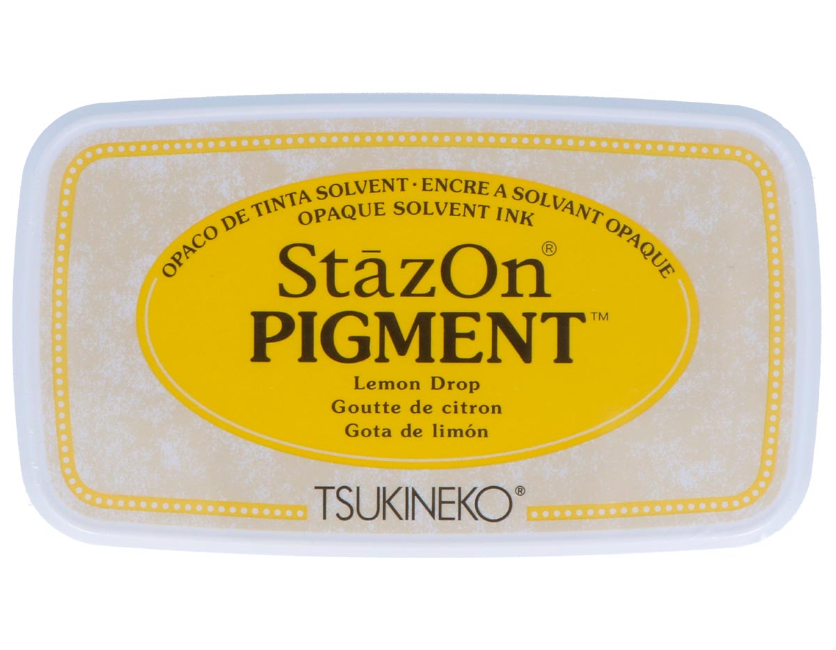 TSZ-PIG-091 Tinta STAZON PIGMENT para vidrio y plastico color amarillo opaco Tsukineko