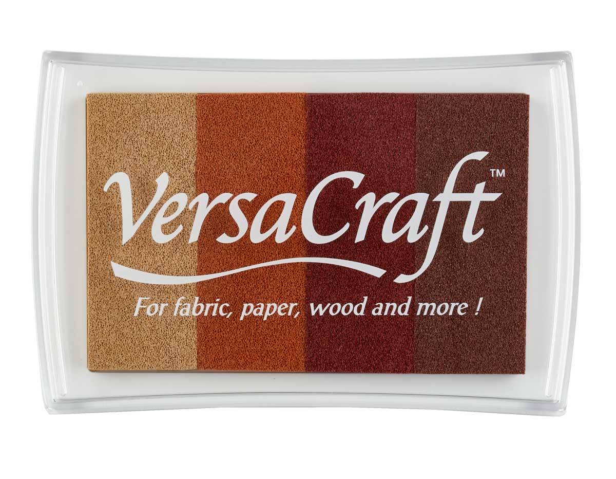 TVK-406 Tinta VERSACRAFT 4 colores opaca Tonos marron tierra 95x65mm Almohadilla Tsukineko