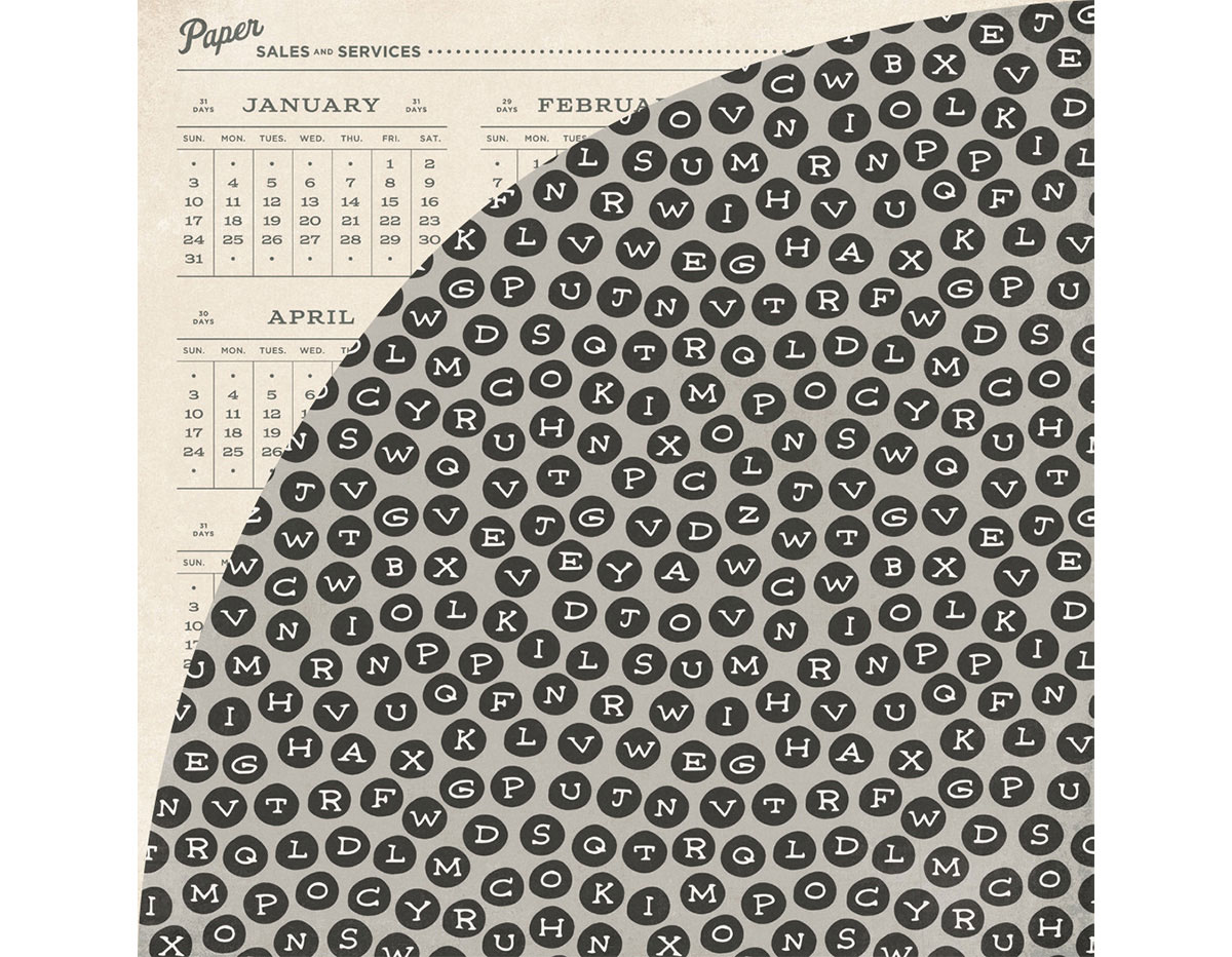 TYP-4994 Papel doble cara TYPE SET Letterpress Basic Grey