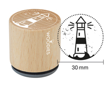 W10010 Sello de madera y caucho faro diam 33x30mm Woodies - Ítem