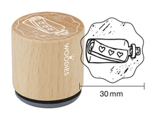 W19008 Sello de madera y caucho mensaje en una botella diam 33x30mm Woodies - Ítem