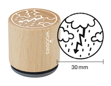 W27003 Sello de madera y caucho tormenta diam 33x30mm Woodies - Ítem