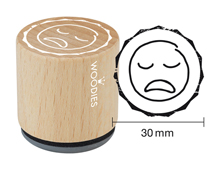 W27007 Sello de madera y caucho cara triste diam 33x30mm Woodies - Ítem
