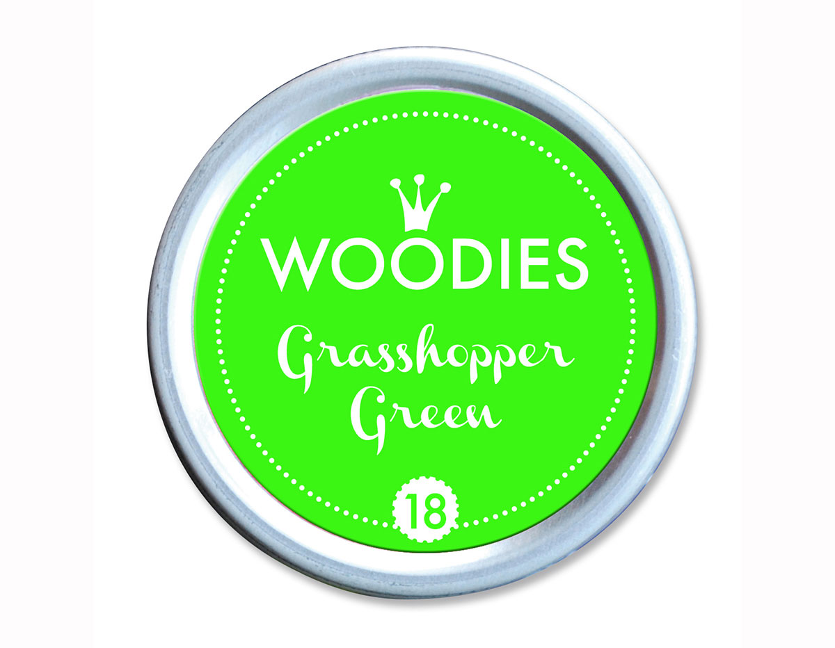 W99018 Almohadilla de tinta Grasshoper Green diam 38x22mm Woodies