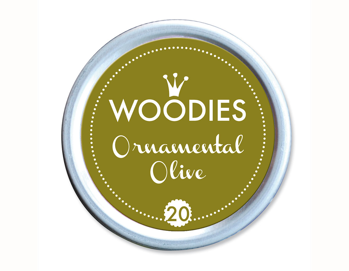 W99020 Almohadilla de tinta Ornamental Olive diam 38x22mm Woodies
