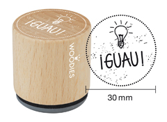 WB1303 Sello de madera y caucho Guau diam 33x30mm Woodies - Ítem