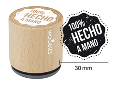 WB5003 Sello de madera y caucho 100% Hecho a Mano diam 33x30mm Woodies - Ítem