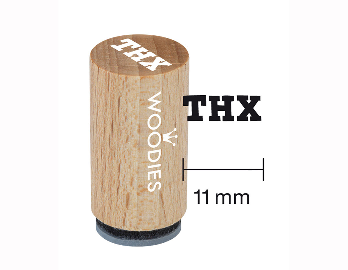 WM0101 Tampon mini en bois et caoutchouc THX diam 15x25mm Woodies