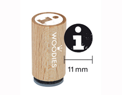 WM0103 Sello mini de madera y caucho i informacion diam 15x25mm Woodies - Ítem