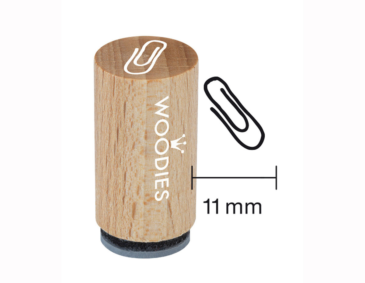 WM0104 Sello mini de madera y caucho clip diam 15x25mm Woodies