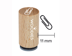 WM0104 Sello mini de madera y caucho clip diam 15x25mm Woodies - Ítem