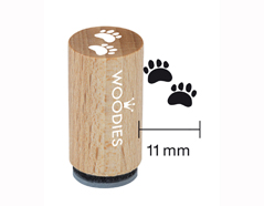 WM0202 Tampon mini en bois et caoutchouc pattes diam 15x25mm Woodies - Article