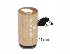 WM0203 Tampon mini en bois et caoutchouc herisson diam 15x25mm Woodies - Article