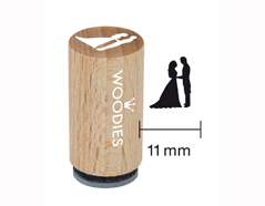 WM0305 Tampon mini en bois et caoutchouc jeunes maries diam 15x25mm Woodies - Article