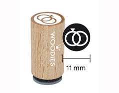 WM0309 Tampon mini en bois et caoutchouc alliance diam 15x25mm Woodies - Article