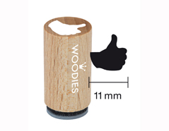 WM0503 Sello mini de madera y caucho pulgar diam 15x25mm Woodies - Ítem