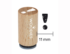 WM0505 Tampon mini en bois et caoutchouc ! Point d exclamation diam 15x25mm Woodies - Article