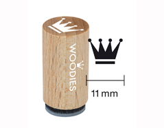 WM0506 Sello mini de madera y caucho corona diam 15x25mm Woodies - Ítem