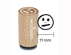 WM0508 Tampon mini en bois et caoutchouc smiley MOYEN diam 15x25mm Woodies - Article