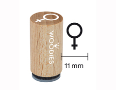 WM0601 Tampon mini en bois et caoutchouc signe fille diam 15x25mm Woodies - Article