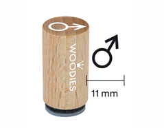 WM0602 Tampon mini en bois et caoutchouc signe gacon diam 15x25mm Woodies - Article