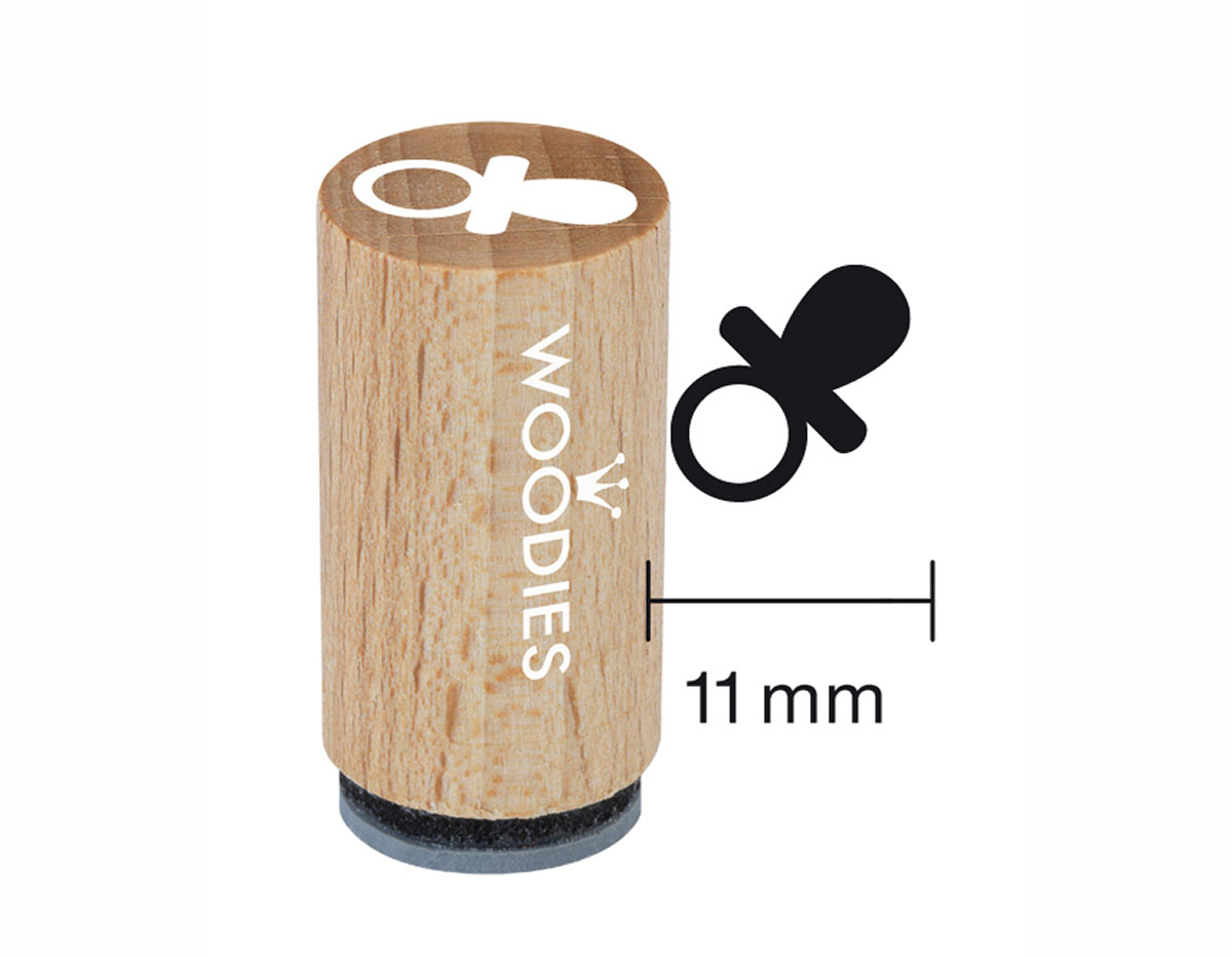 WM0604 Tampon mini en bois et caoutchouc tetine diam 15x25mm Woodies